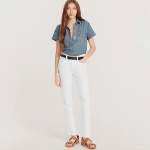 J. Crew White Vintage Slim Straight Denim Jeans Size 27 Tall 27T #BF520